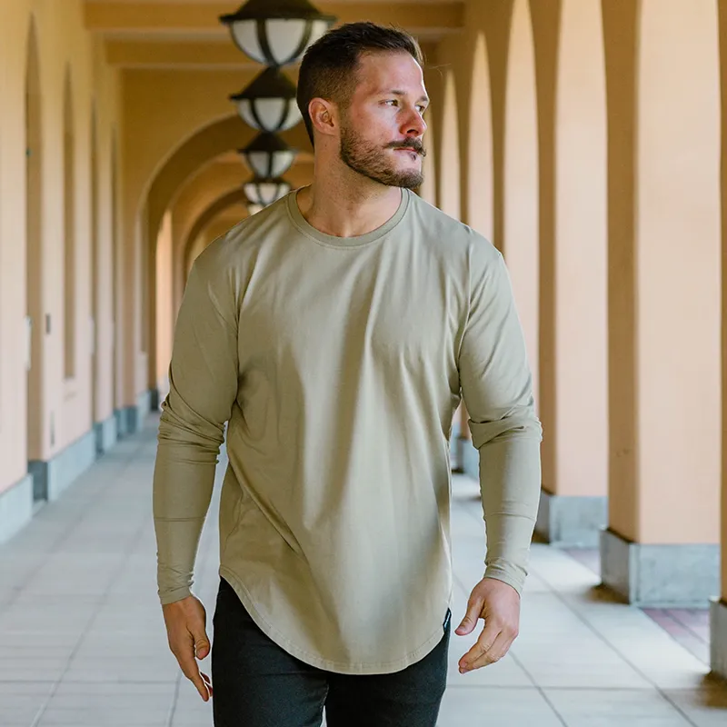 021 ESSENTIAL DROP-CUT LONG SLEEVE - OLIVE GREEN