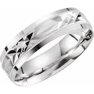 10K White Grooved Band 51290 - 6 mm