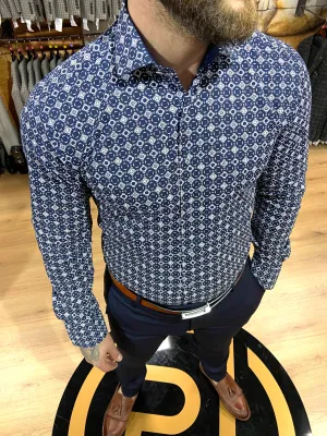 1201 Navy L/S Shirt