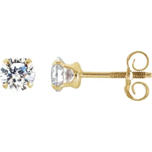 14k Yellow Gold CZ Earrings