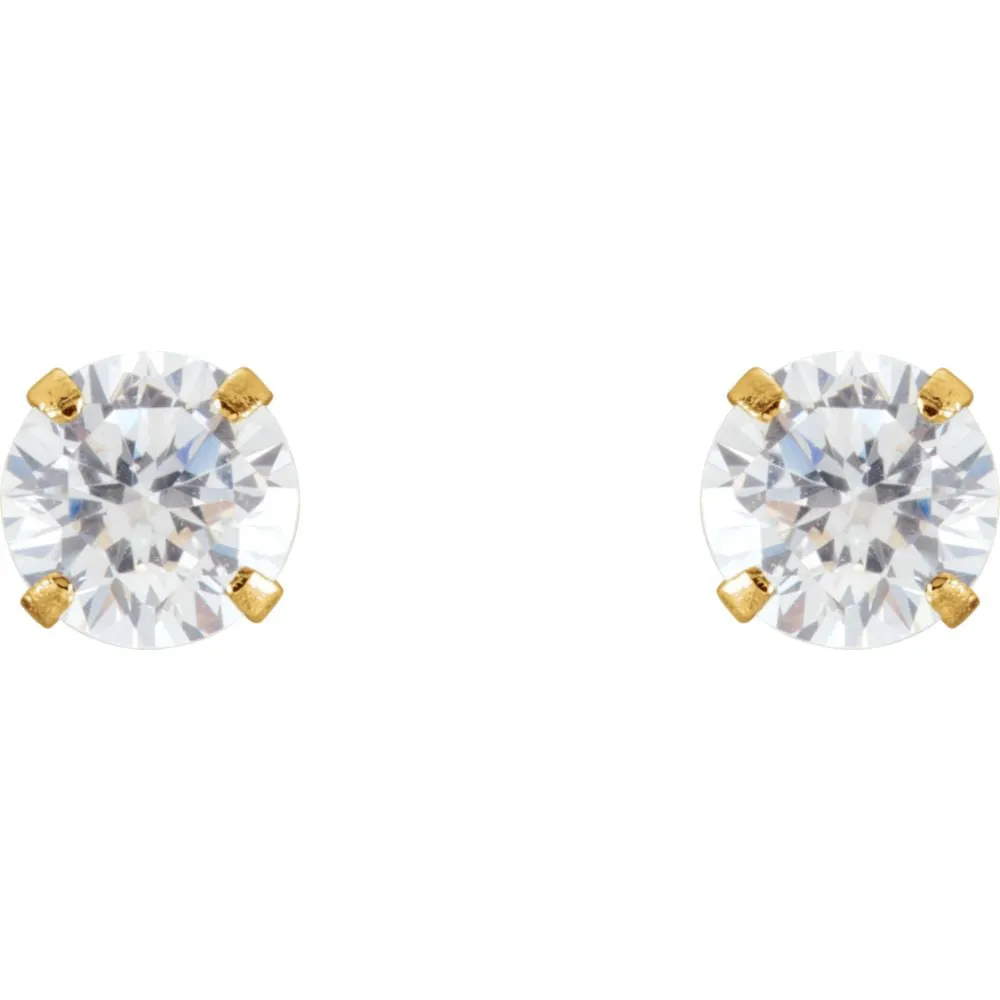 14k Yellow Gold CZ Earrings