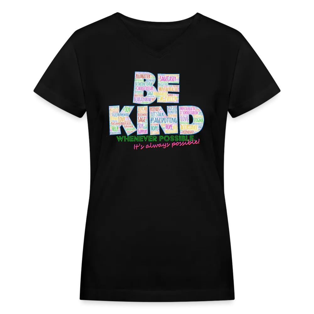 2024 *BE KIND* Rainbow Party Women's V-Neck T-Shirt