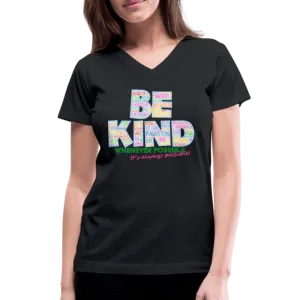 2024 *BE KIND* Rainbow Party Women's V-Neck T-Shirt
