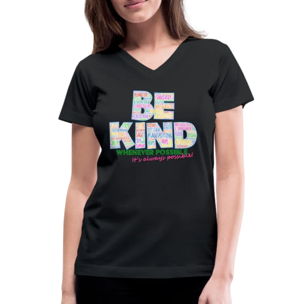 2024 *BE KIND* Rainbow Party Women's V-Neck T-Shirt