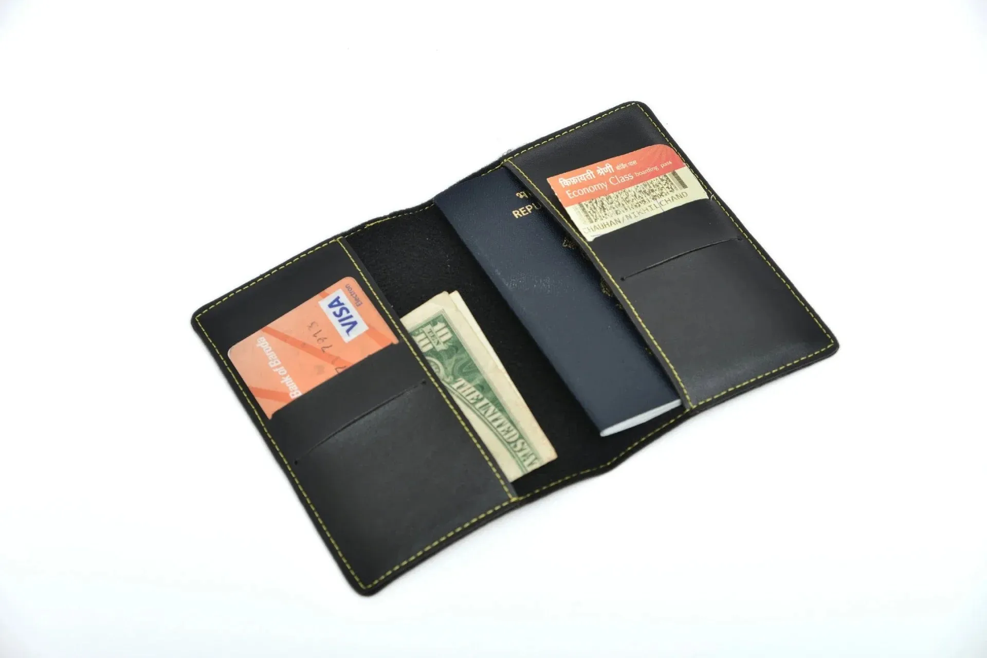 2024 Diwali Combo 5.0 (Classy Hardcover Diary   Faux Leather Keychain with Hook    Faux Leather Passport Cover    Faux Leather Eyewear   Unisex Sleek Wallet   Ferrero Rocher   Diya   Dryfruit Jar  Classic Metal Pen) - Black