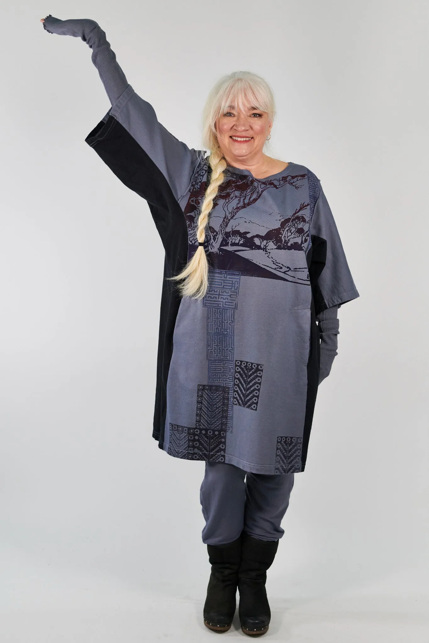2250 Sketchbook Tunic/Sweatshirt Dress-Lake-P