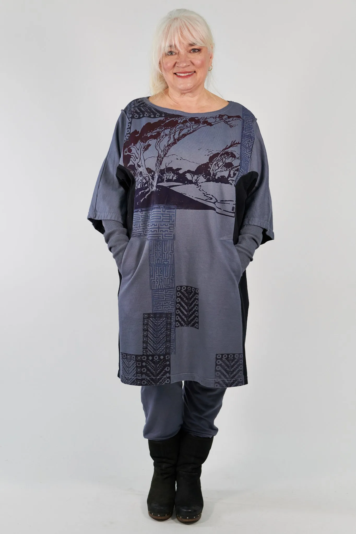 2250 Sketchbook Tunic/Sweatshirt Dress-Lake-P