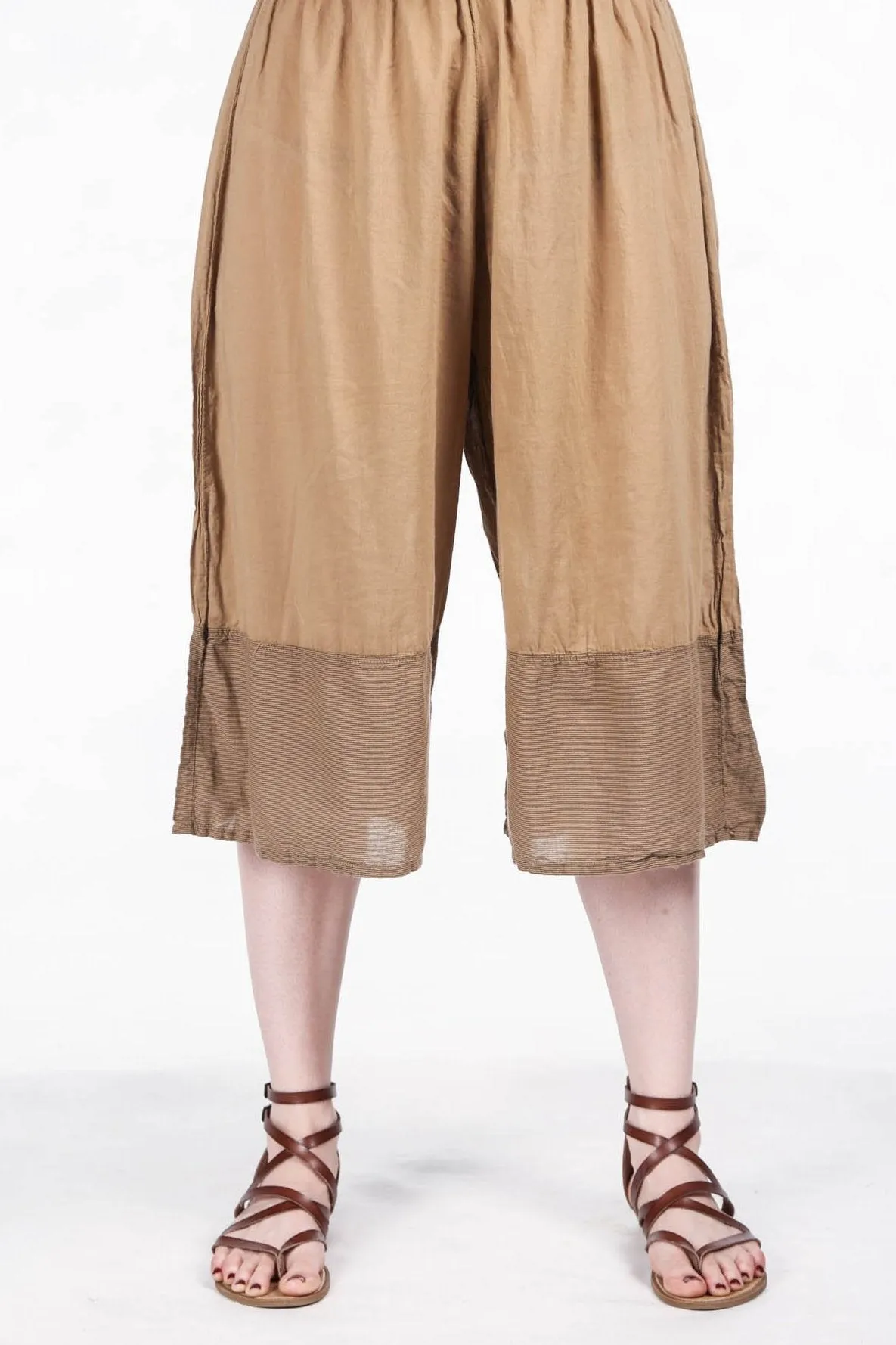 3286-Striped Crop Pant-Coyote-Unprinted