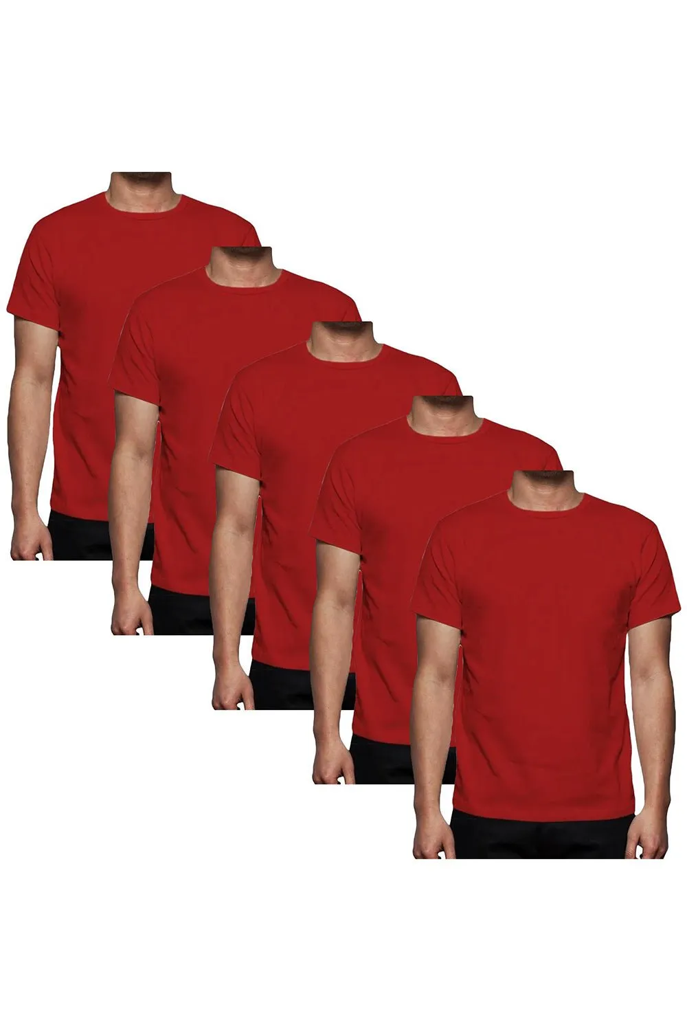 5 Pack Mens Plain Polycotton T-shirt
