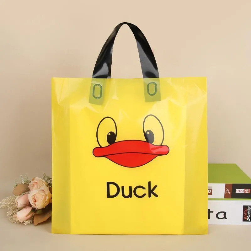 50x Reusable Plastic Tote Bag Eco Friendly Shopping Bags Durable Large Capacity