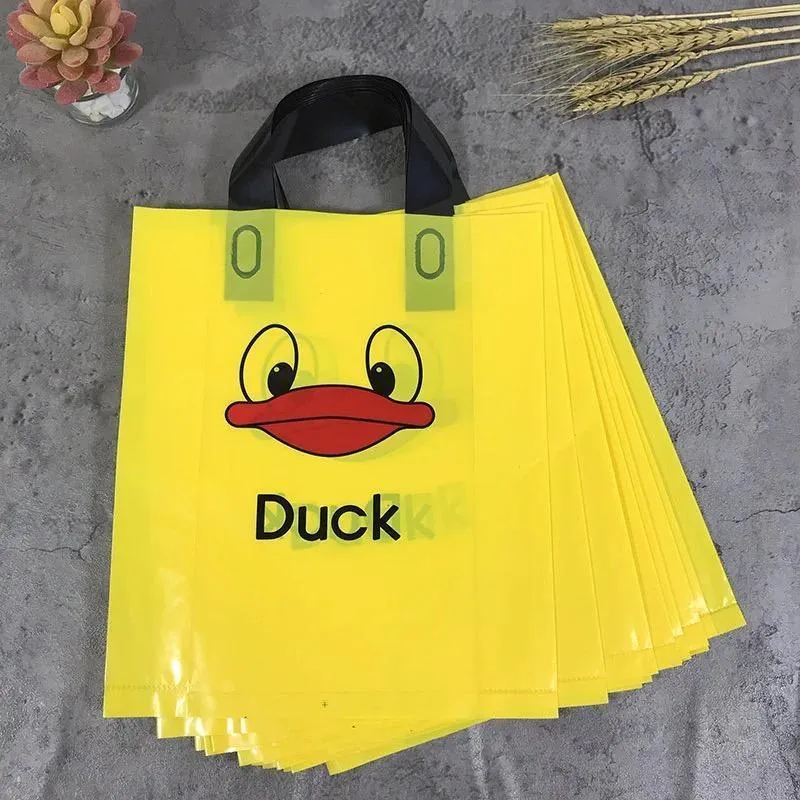 50x Reusable Plastic Tote Bag Eco Friendly Shopping Bags Durable Large Capacity
