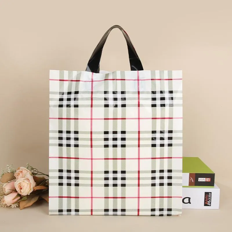 50x Reusable Plastic Tote Bag Eco Friendly Shopping Bags Durable Large Capacity