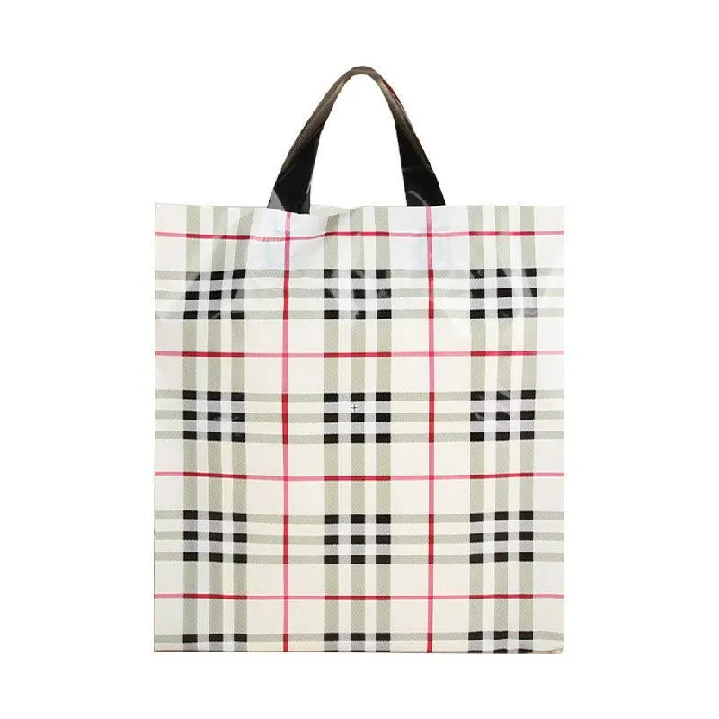 50x Reusable Plastic Tote Bag Eco Friendly Shopping Bags Durable Large Capacity