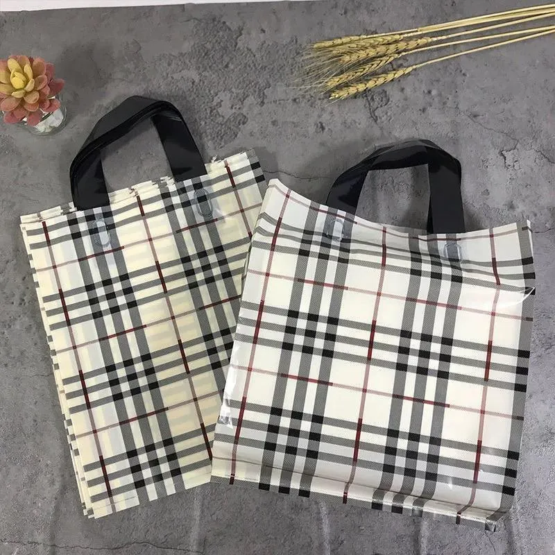 50x Reusable Plastic Tote Bag Eco Friendly Shopping Bags Durable Large Capacity