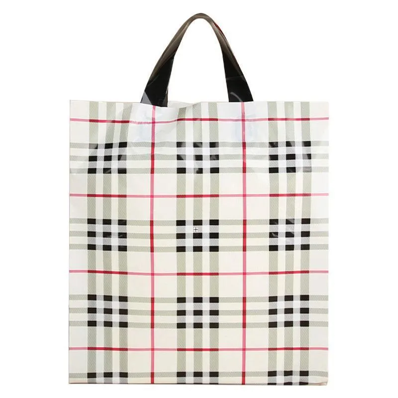 50x Reusable Plastic Tote Bag Eco Friendly Shopping Bags Durable Large Capacity