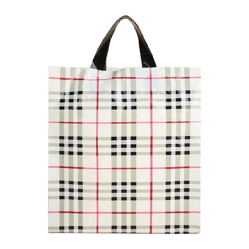 50x Reusable Plastic Tote Bag Eco Friendly Shopping Bags Durable Large Capacity