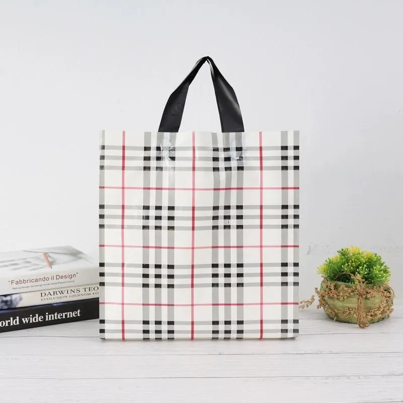 50x Reusable Plastic Tote Bag Eco Friendly Shopping Bags Durable Large Capacity
