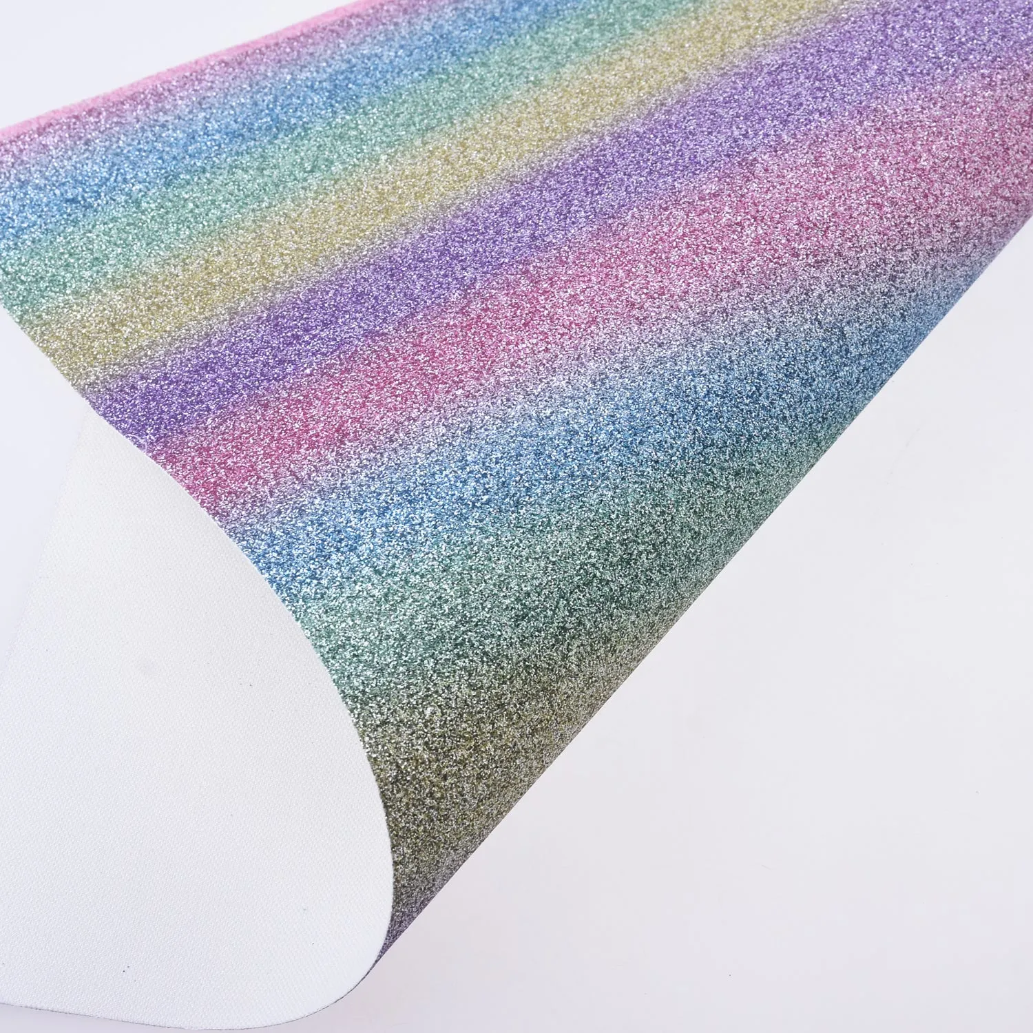 8*12" Silver Rainbow Glitter Faux leather sheets Glitter Fabric for Crafts and Hair Bows 1pcs 102636