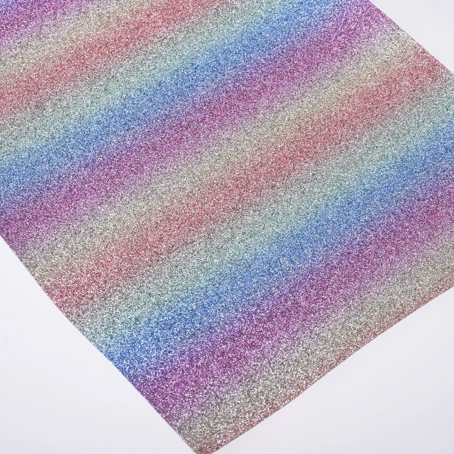 8*12" Silver Rainbow Glitter Faux leather sheets Glitter Fabric for Crafts and Hair Bows 1pcs 102636