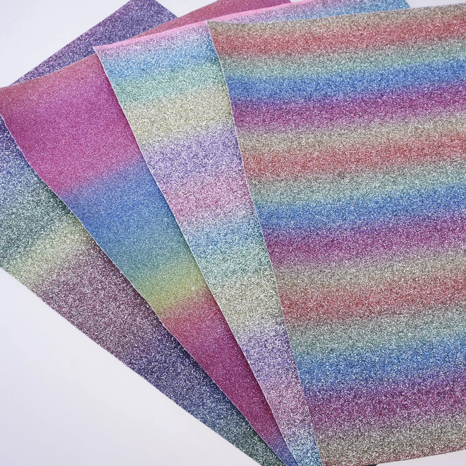 8*12" Silver Rainbow Glitter Faux leather sheets Glitter Fabric for Crafts and Hair Bows 1pcs 102636