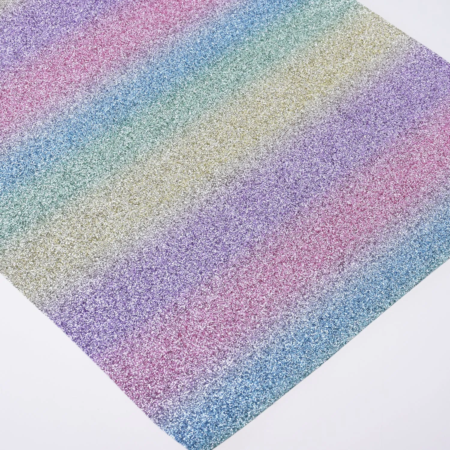 8*12" Silver Rainbow Glitter Faux leather sheets Glitter Fabric for Crafts and Hair Bows 1pcs 102636