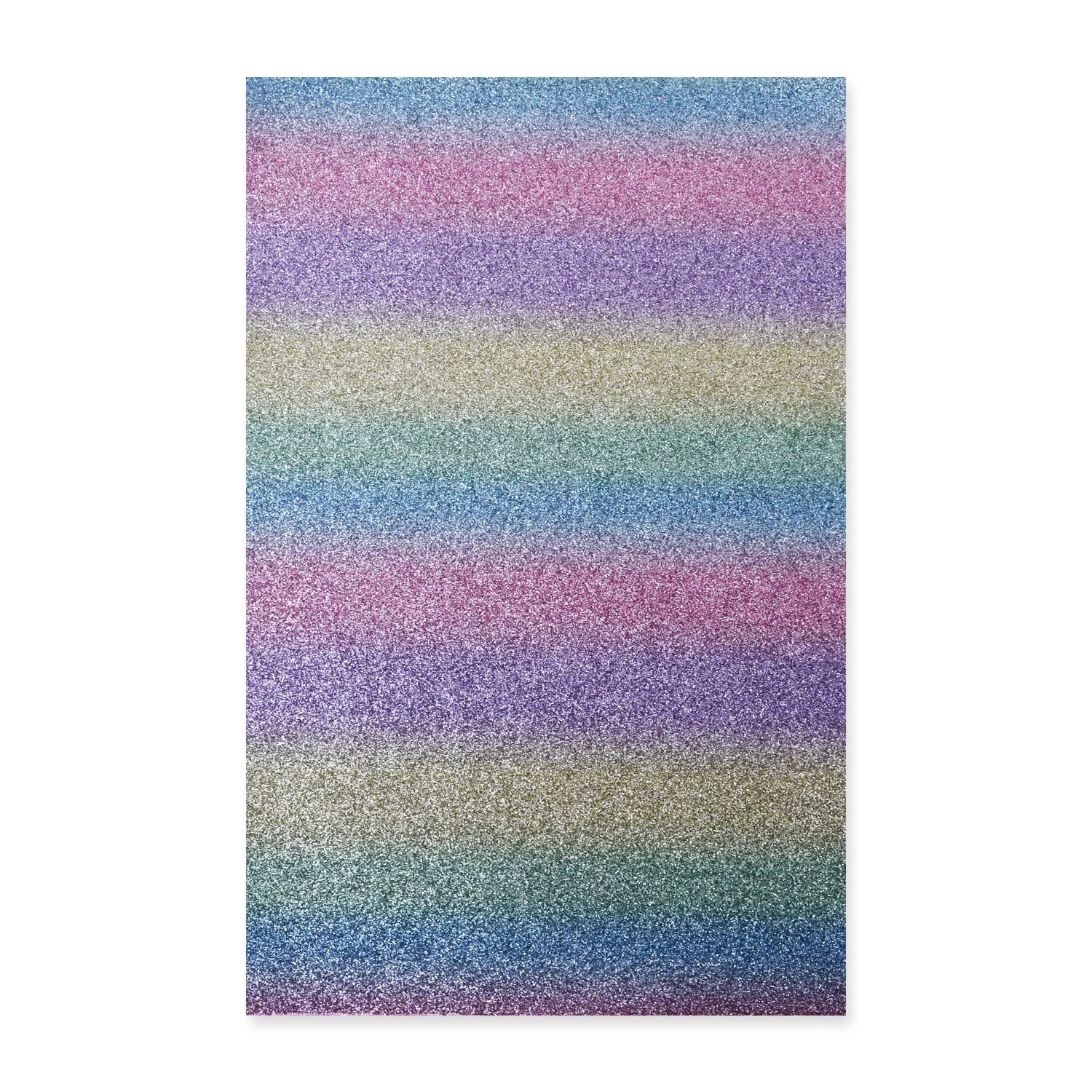 8*12" Silver Rainbow Glitter Faux leather sheets Glitter Fabric for Crafts and Hair Bows 1pcs 102636