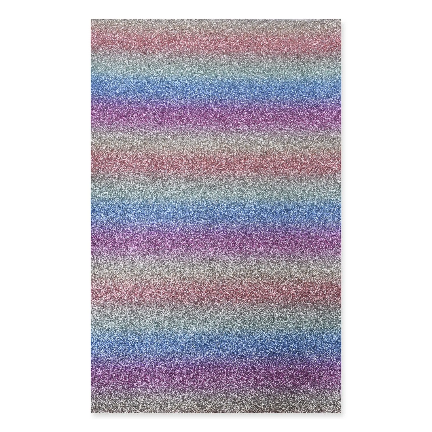 8*12" Silver Rainbow Glitter Faux leather sheets Glitter Fabric for Crafts and Hair Bows 1pcs 102636