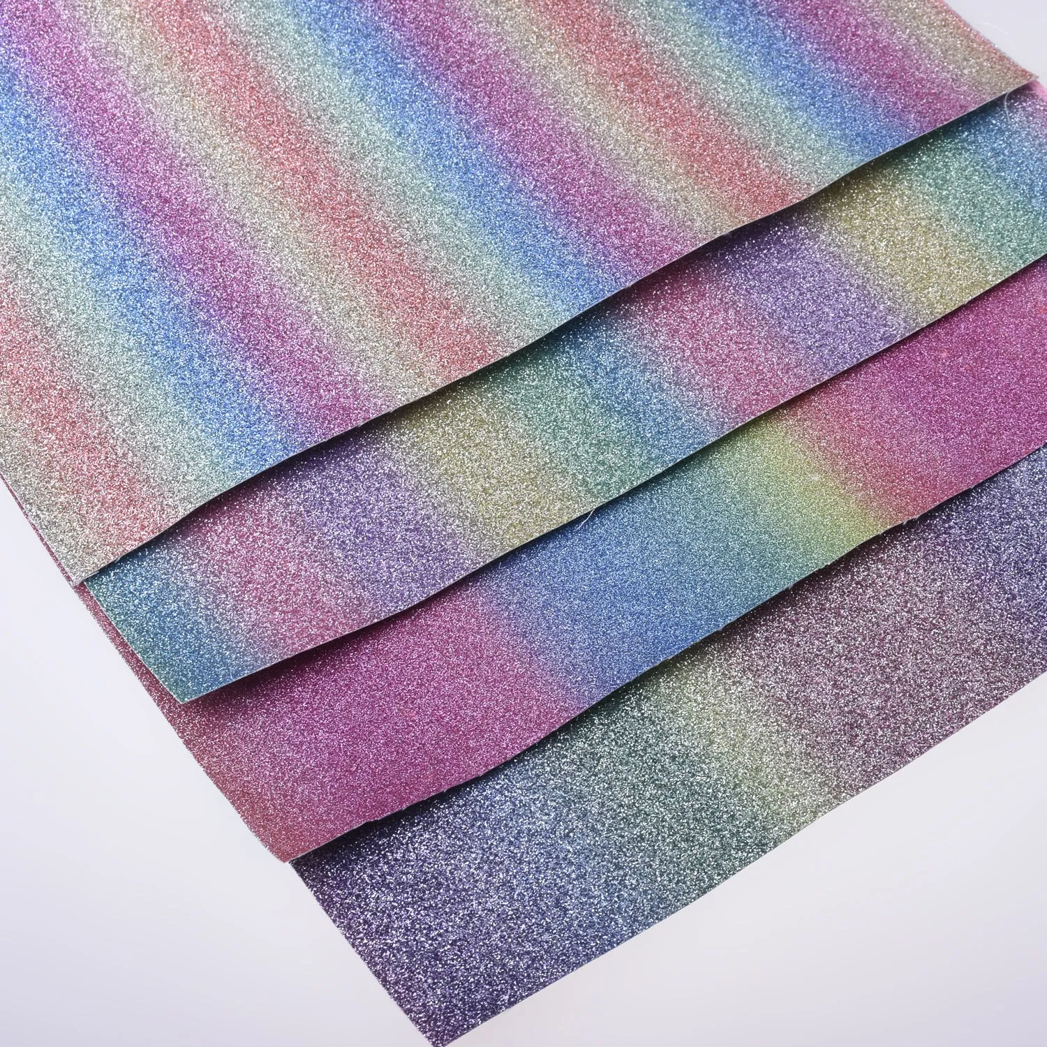 8*12" Silver Rainbow Glitter Faux leather sheets Glitter Fabric for Crafts and Hair Bows 1pcs 102636