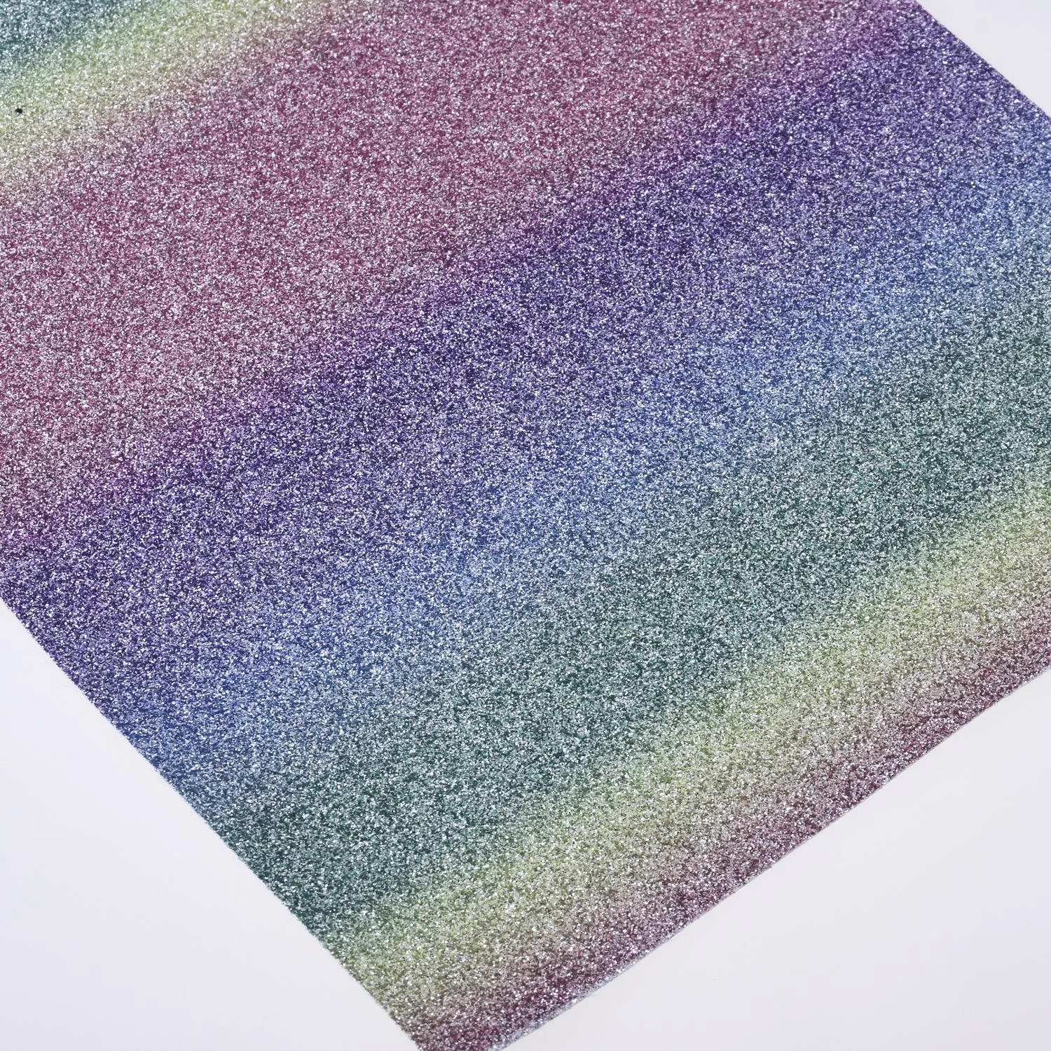 8*12" Silver Rainbow Glitter Faux leather sheets Glitter Fabric for Crafts and Hair Bows 1pcs 102636