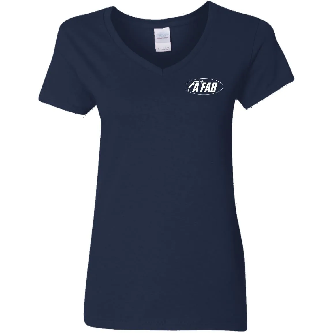 A Fab white logo G500VL Ladies' 5.3 oz. V-Neck T-Shirt