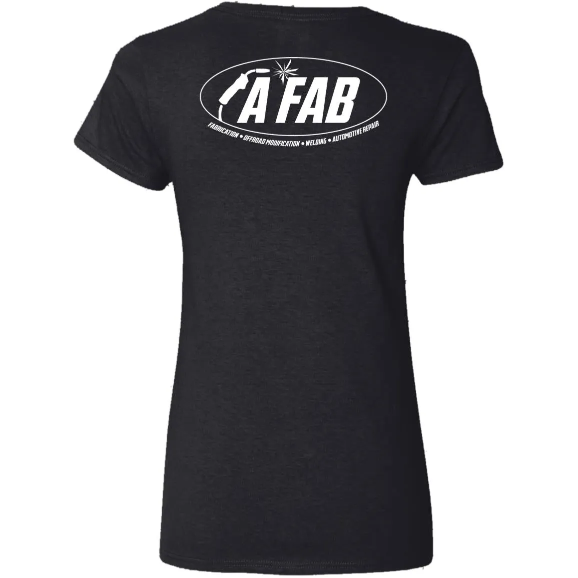 A Fab white logo G500VL Ladies' 5.3 oz. V-Neck T-Shirt
