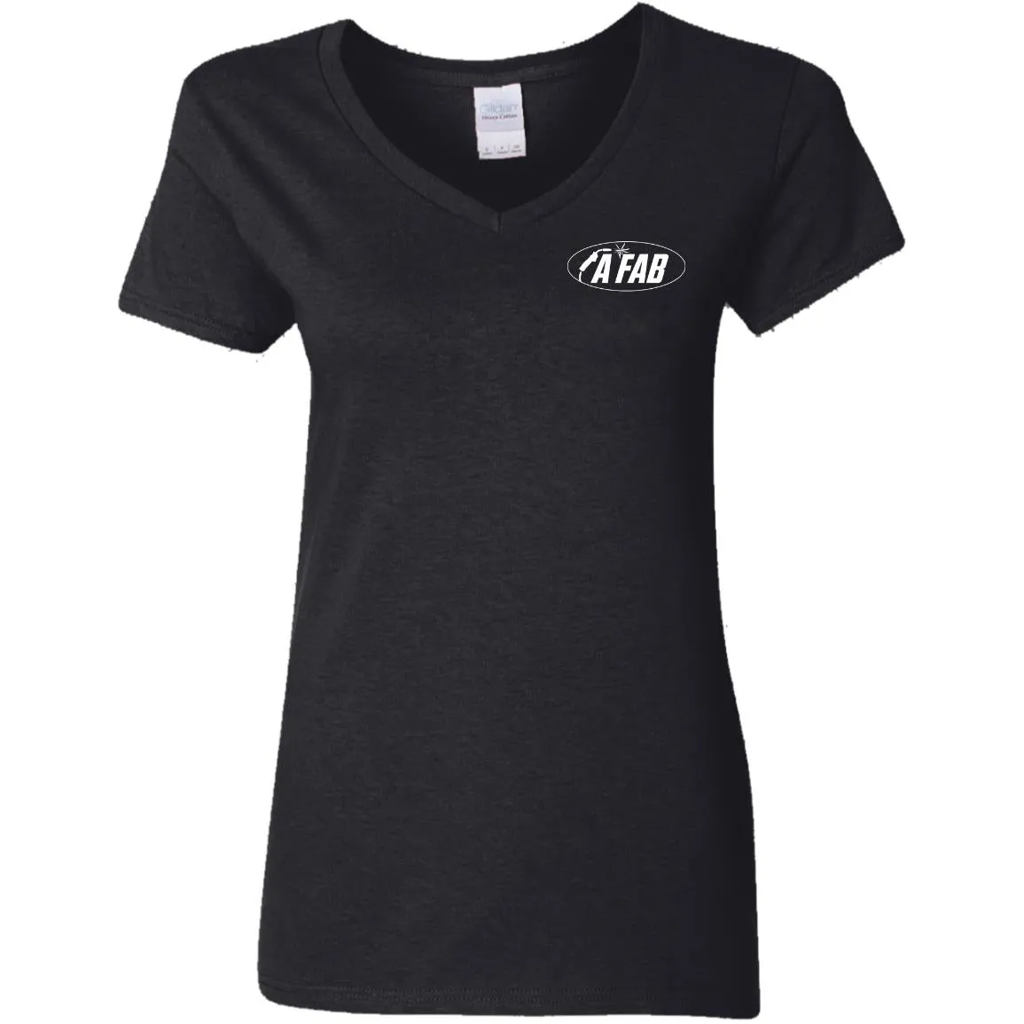 A Fab white logo G500VL Ladies' 5.3 oz. V-Neck T-Shirt