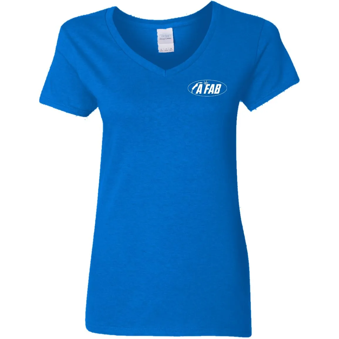 A Fab white logo G500VL Ladies' 5.3 oz. V-Neck T-Shirt