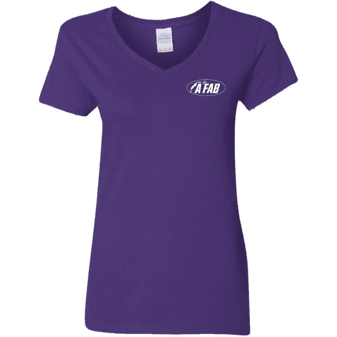 A Fab white logo G500VL Ladies' 5.3 oz. V-Neck T-Shirt