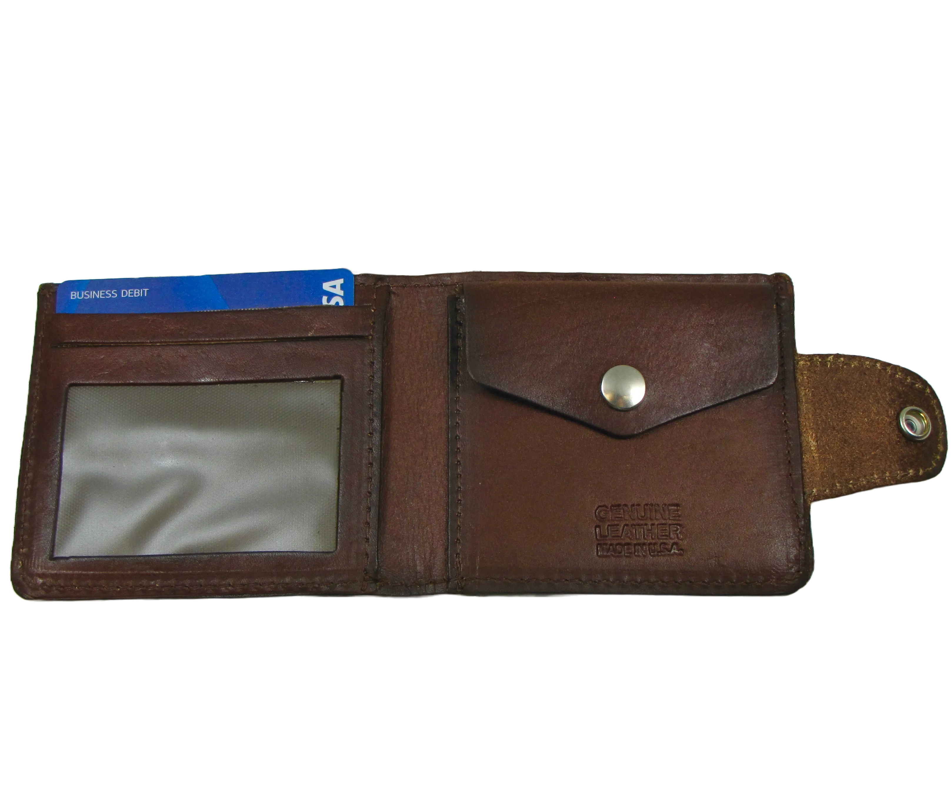 AB320-46 - Antique Finish Snap Wallet w/Coin Pocket