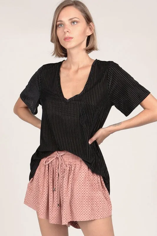ADELLE VELVET TUNIC BLACK