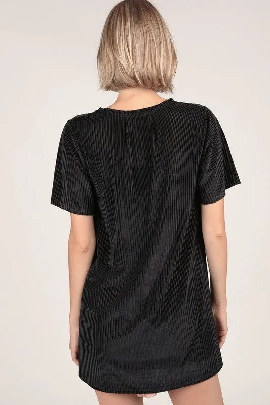 ADELLE VELVET TUNIC BLACK