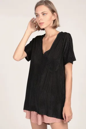 ADELLE VELVET TUNIC BLACK