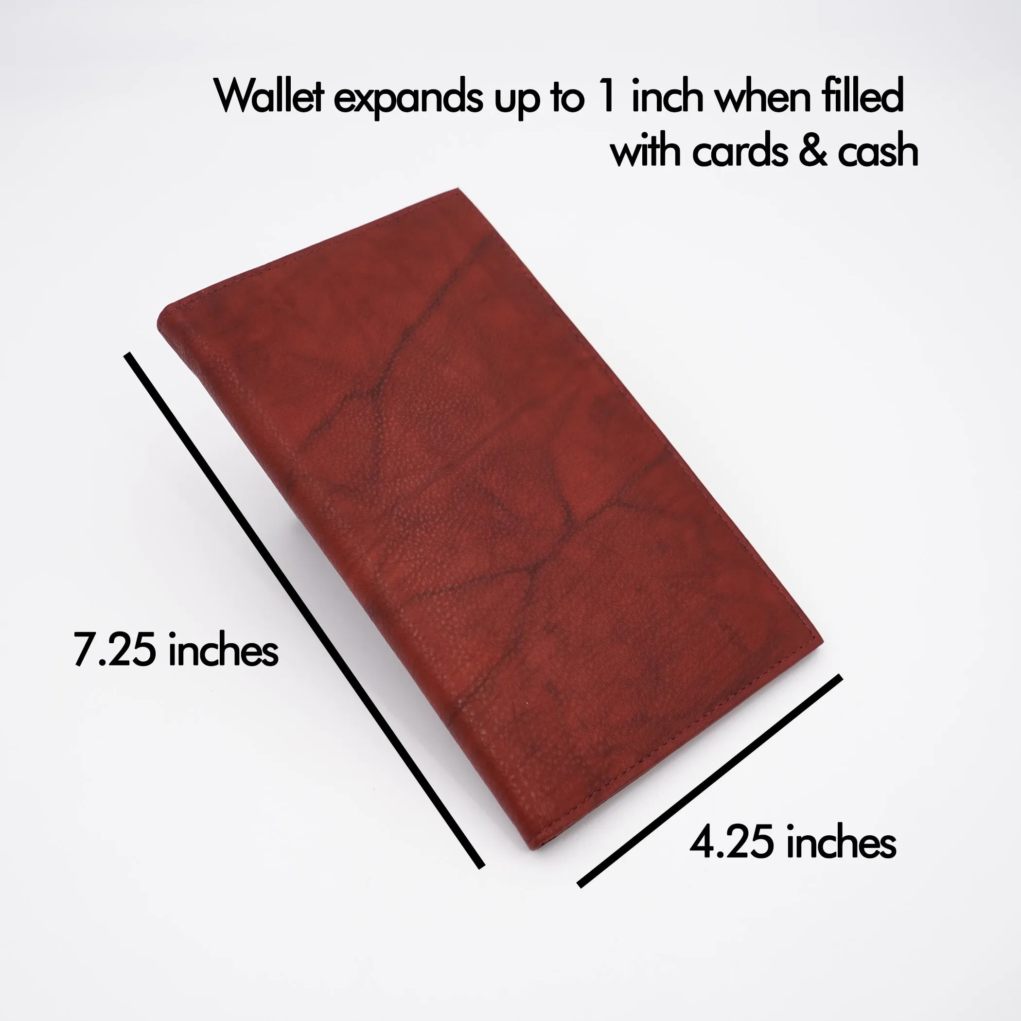 AG Wallets RFID Full Grain Napa Cowhide Leather Credit Card Organizer Long Wallet, Holds Up To 20 Cards, 2 Side Cash Slots