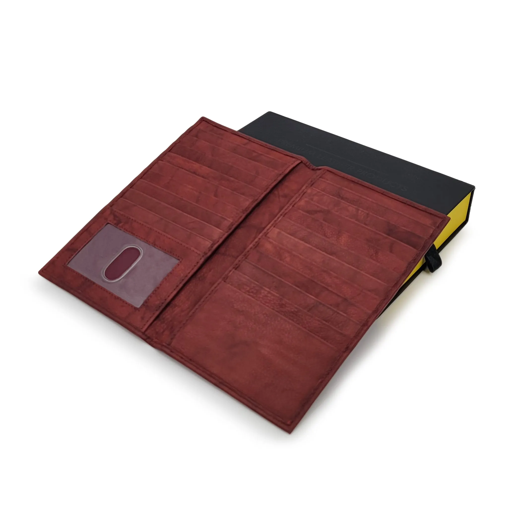 AG Wallets RFID Full Grain Napa Cowhide Leather Credit Card Organizer Long Wallet, Holds Up To 20 Cards, 2 Side Cash Slots