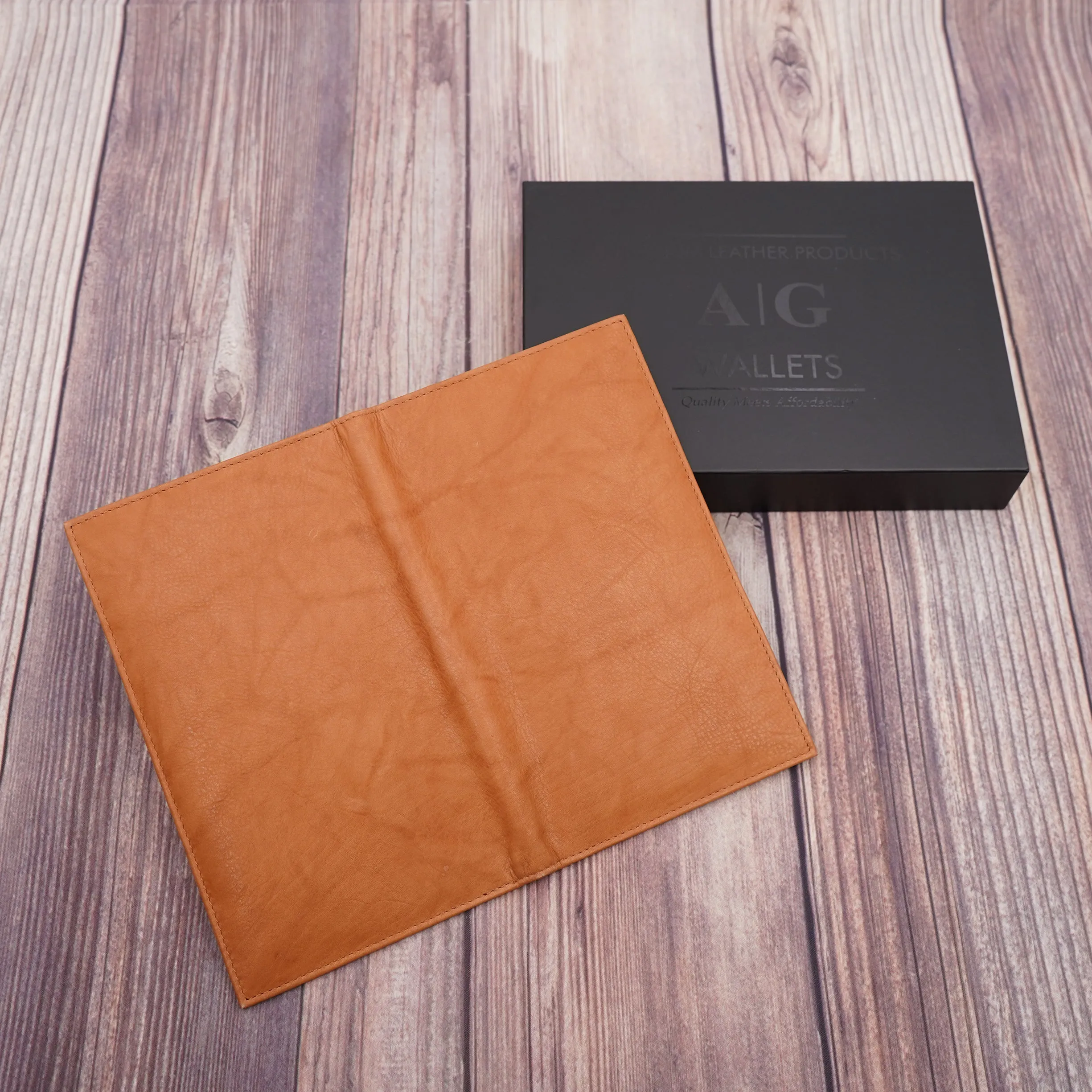 AG Wallets RFID Full Grain Napa Cowhide Leather Credit Card Organizer Long Wallet, Holds Up To 20 Cards, 2 Side Cash Slots