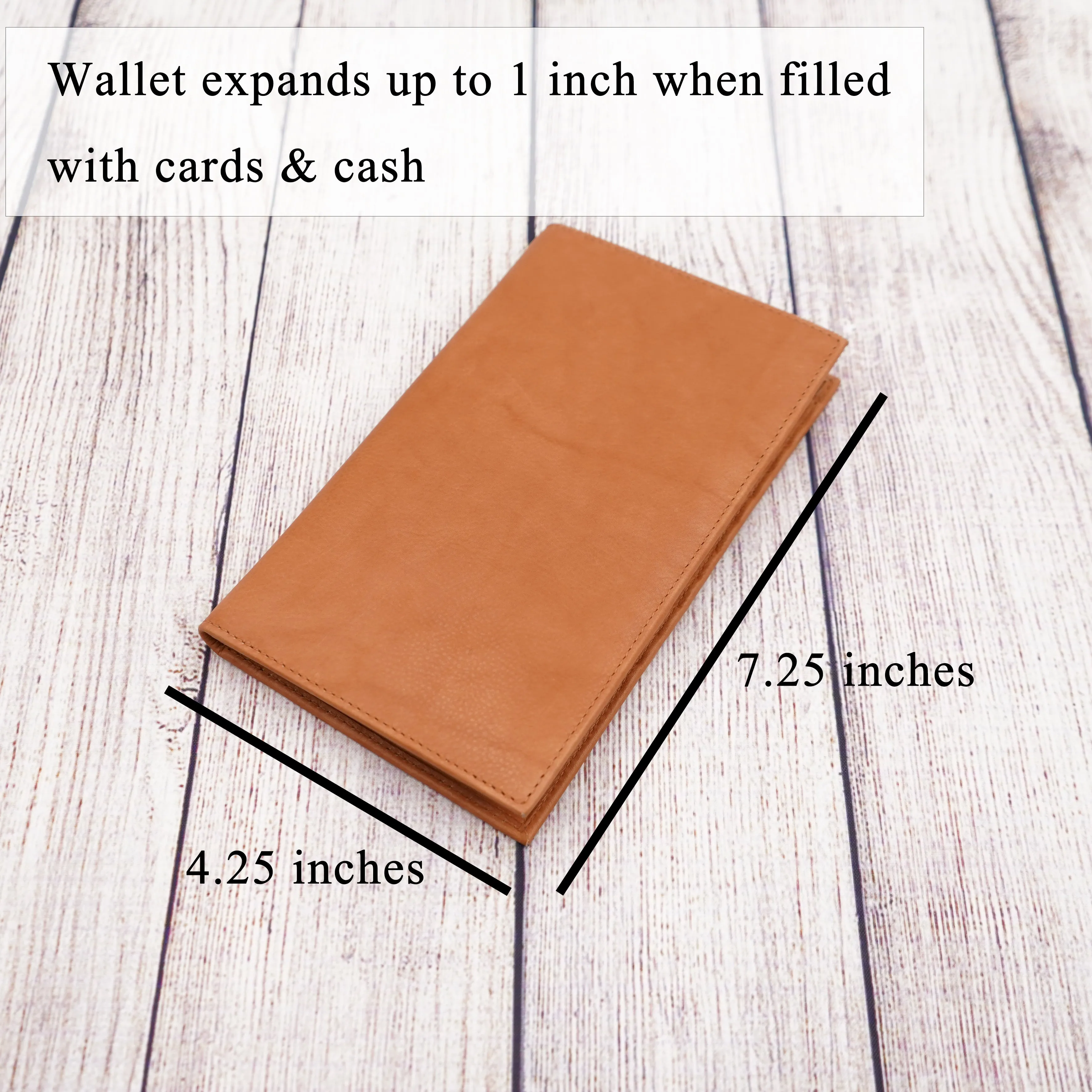 AG Wallets RFID Full Grain Napa Cowhide Leather Credit Card Organizer Long Wallet, Holds Up To 20 Cards, 2 Side Cash Slots