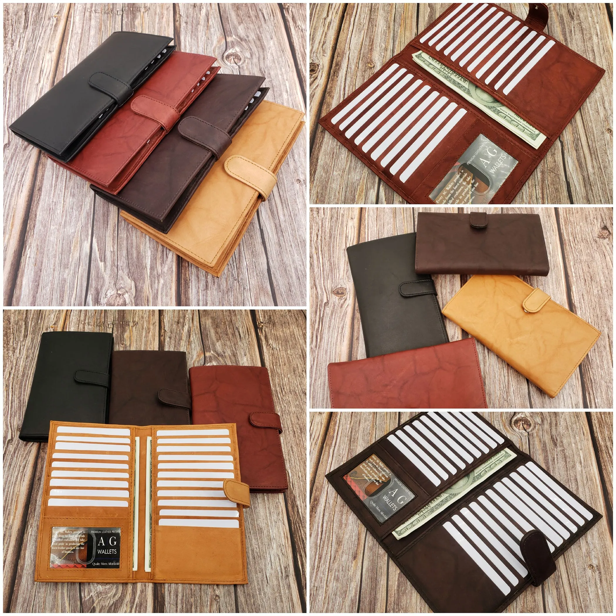 AG Wallets RFID Snap Close Leather Credit Card Organizer & Wallet
