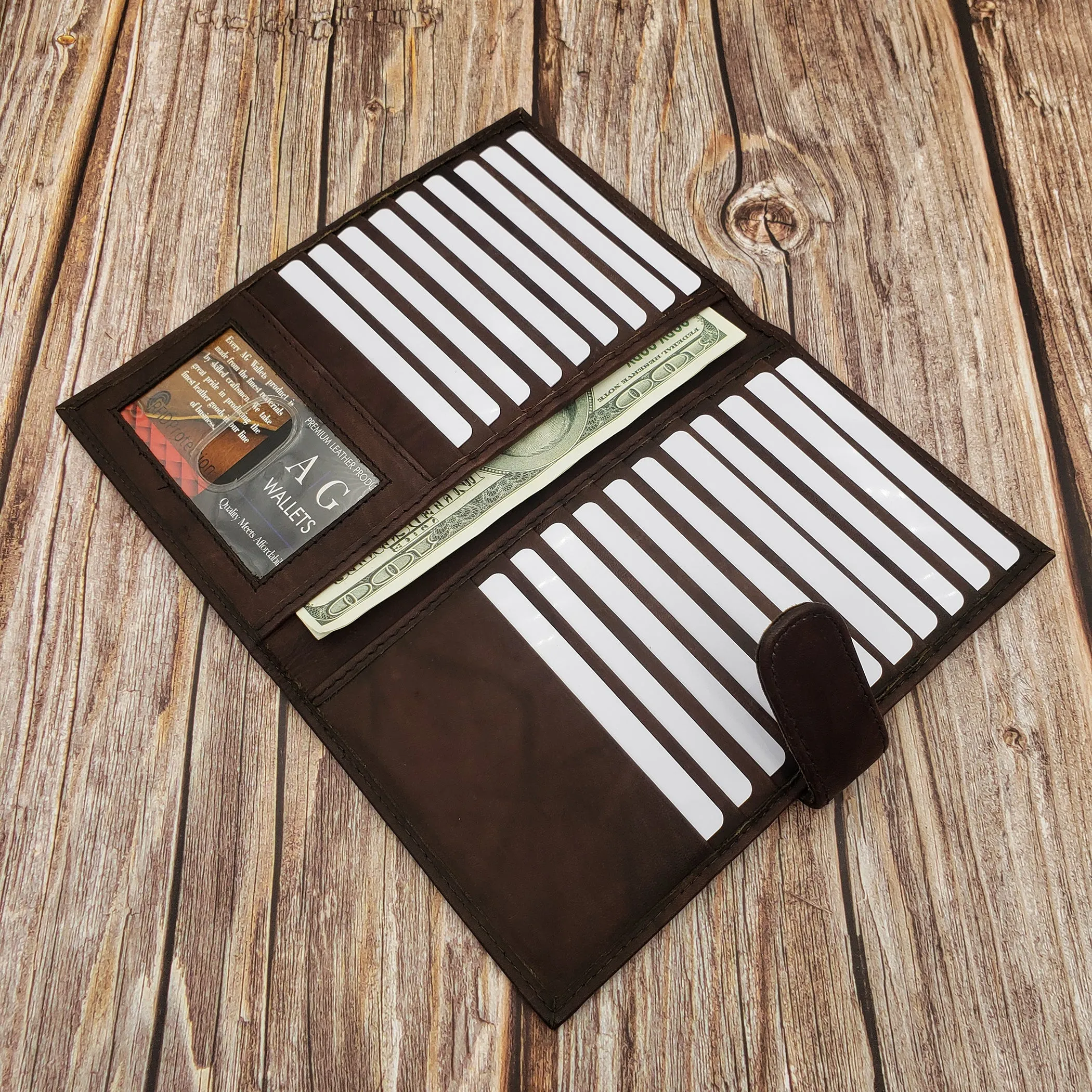 AG Wallets RFID Snap Close Leather Credit Card Organizer & Wallet
