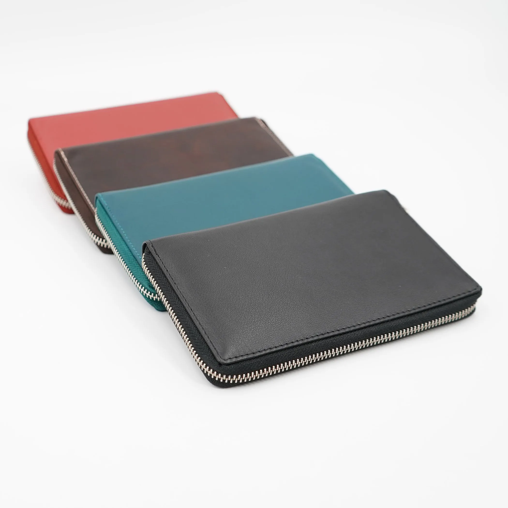 AG Wallets Soft Napa Leather RFID Safe 20 Credit Card Holder Zipper Slim Bifold Wallet & Organizer