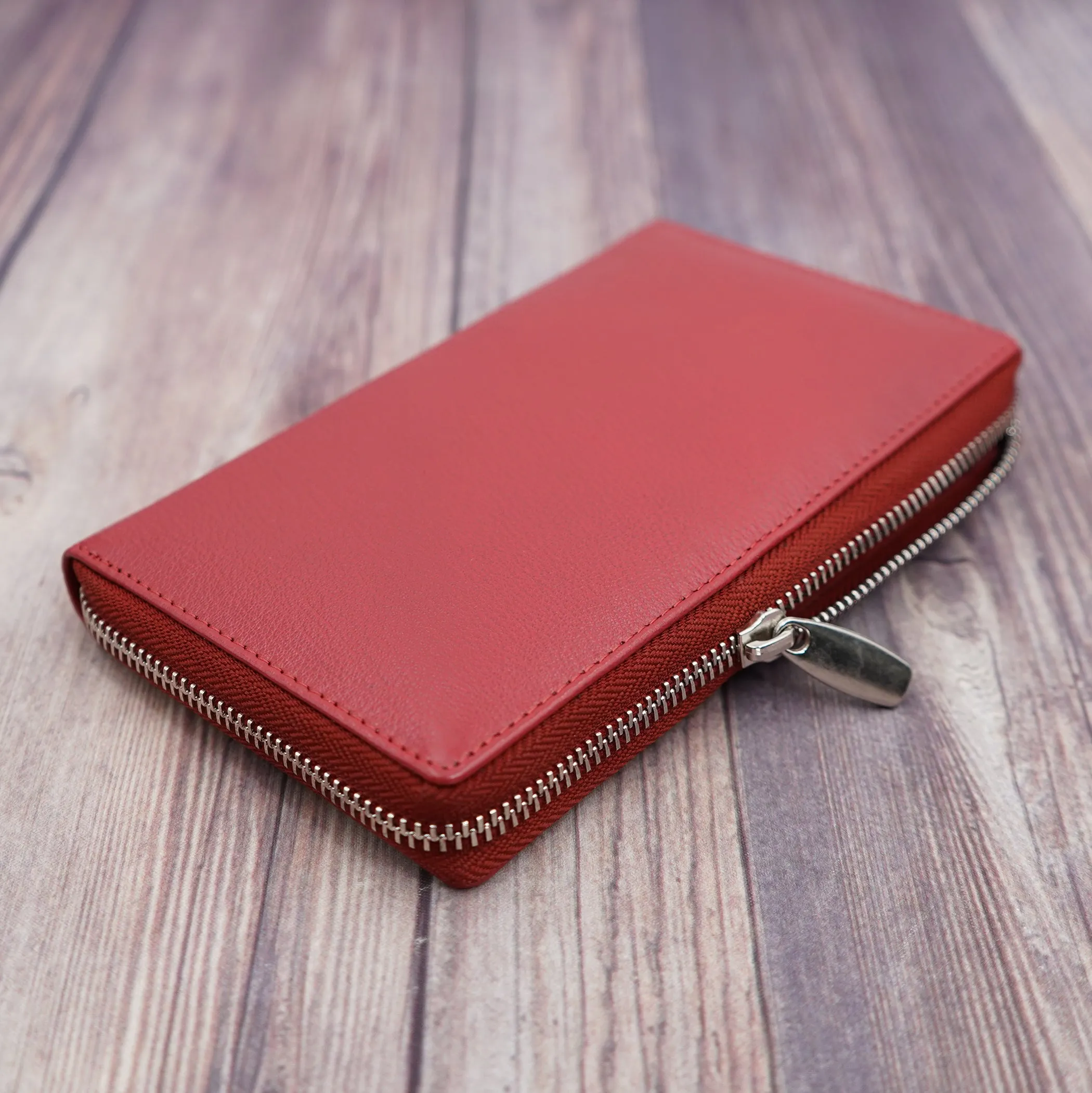 AG Wallets Soft Napa Leather RFID Safe 20 Credit Card Holder Zipper Slim Bifold Wallet & Organizer
