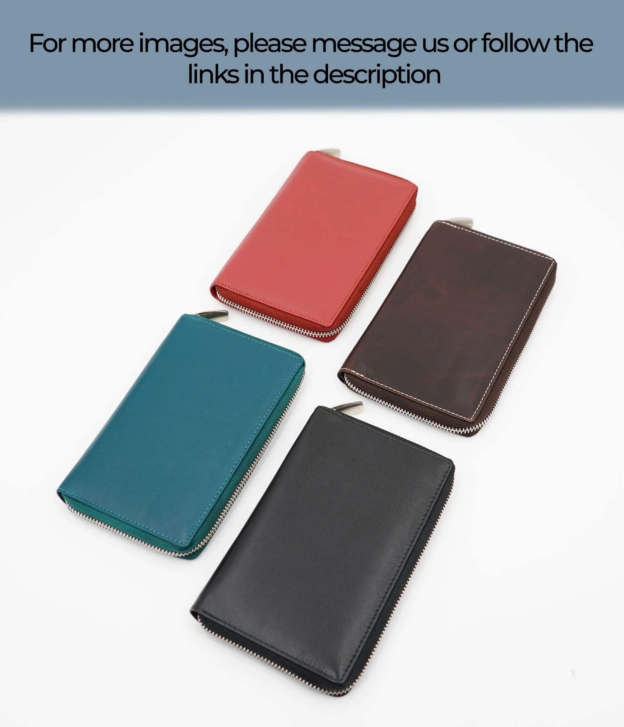 AG Wallets Soft Napa Leather RFID Safe 20 Credit Card Holder Zipper Slim Bifold Wallet & Organizer