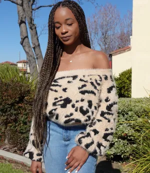 Allura Off Shoulder Sweater(Tan/Black)