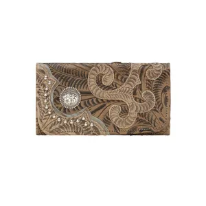 American West Handbag Annie's Secret Collection: Leather Tri-Fold Western Wallet