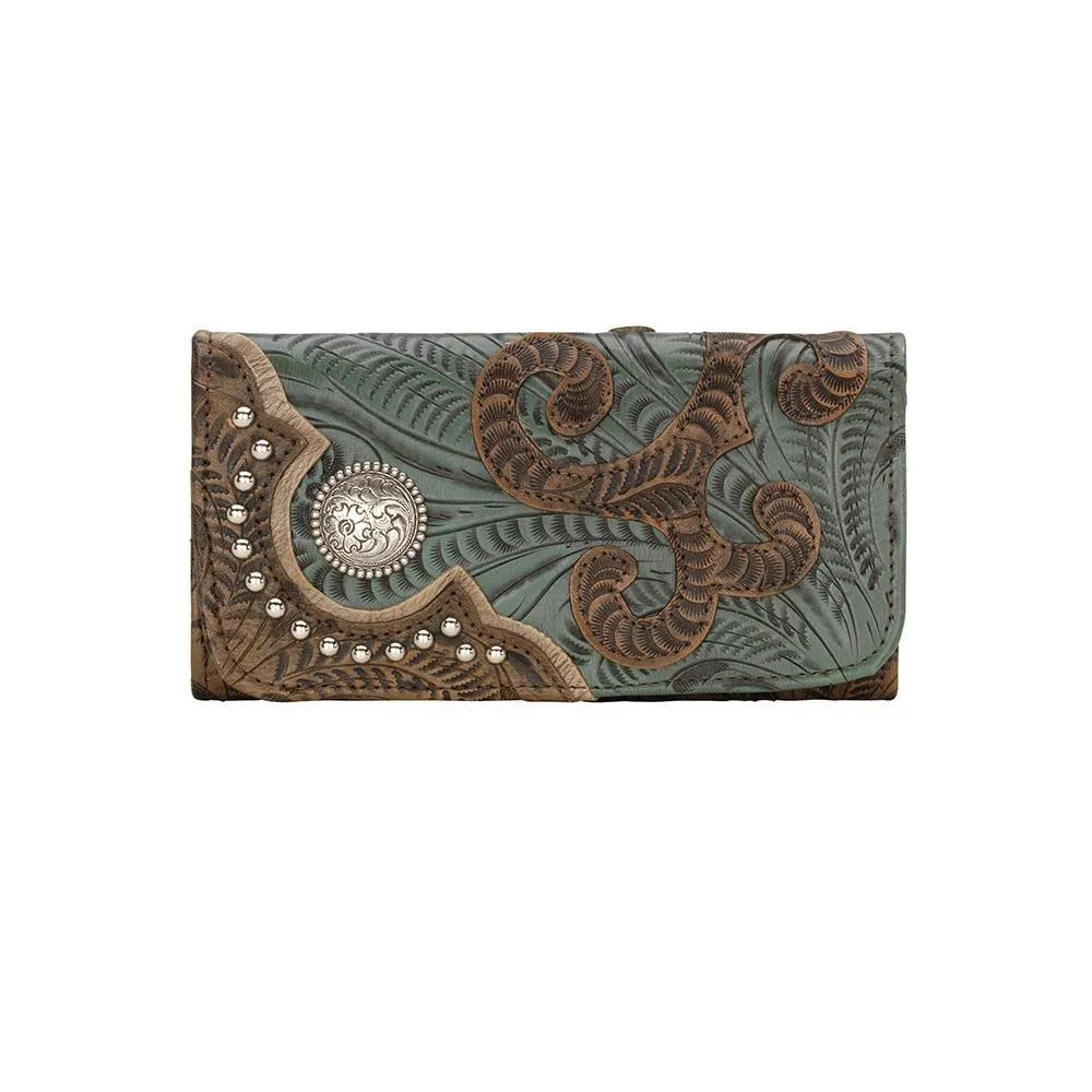 American West Handbag Annie's Secret Collection: Leather Tri-Fold Western Wallet